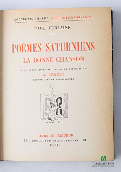 null [POESIE & THEATRE] 

- VERLAINE Paul - Poèmes saturniens La bonne chanson -...