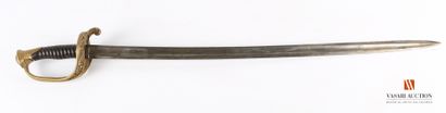 null Sabre modèle 1845 , monture laiton à une branche, fusée corne filigranée, lame...