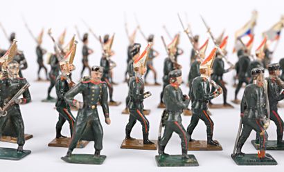 null Soldats de plomb polychromes 50 mm, tsar et tsarine, officiels, infanterie Russe,...
