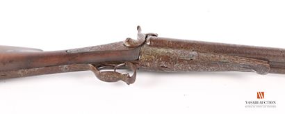 null Shotgun with pin gauge 16, Damascus barrels in table of 70 cm, marked on the...