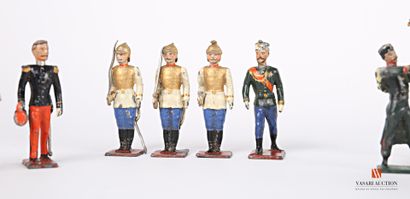 null Soldats de plomb polychromes 50 mm, tsar et tsarine, officiels, infanterie Russe,...