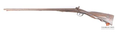 null Fusil de chasse à percussion, canons en table de 79 cm, crosse anglaise, usures...