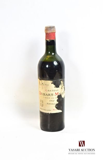 null 1 bottle Château DUHART MILON Pauillac GCC 1937

	And. very torn. N: half shoulder....