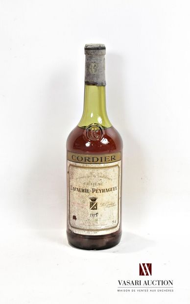null 1 bouteille	Château LAFAURIE-PEYRAGUEY	Sauternes 1er GCC	1975

	Et. fanée et...