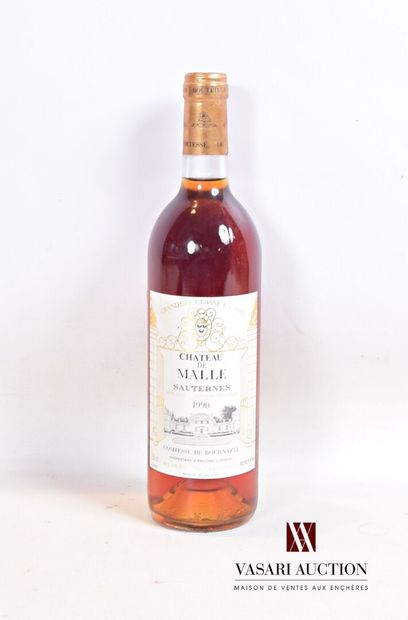 null 1 bouteille	Château de MALLE	Sauternes GCC	1990

	Et. à peine tachée. N : mi/bas...