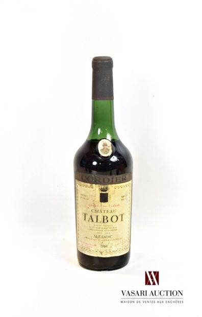 null 1 bouteille	Château TALBOT	St Julien GCC	1964

	Et. tachée. N : 6 cm.