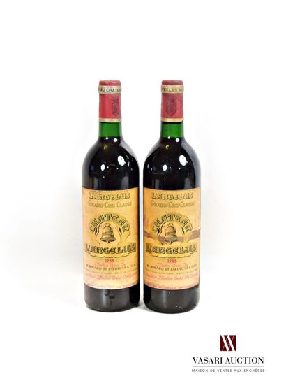 null 2 bouteilles	Château L'ANGÉLUS	St Emilion GCC	1985

	Et. tachées (1 un peu usée)....