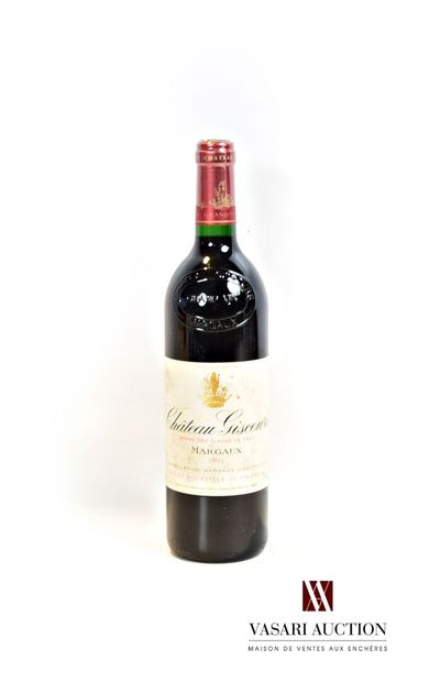 null 1 bouteille	Château GISCOURS	Margaux GCC	1994

	Et. fanée et tachée. N : mi...