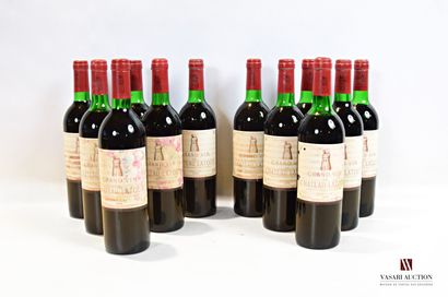null 12 bouteilles	Château LATOUR	Pauillac 1er GCC	1976

	Et. fanées et tachées (1...