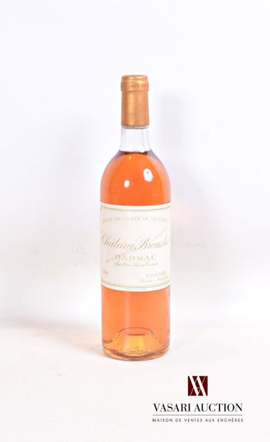 null 1 bouteille	Château BROUSTET	Barsac GCC	1989

	Et. un peu fanée et tachée. N...