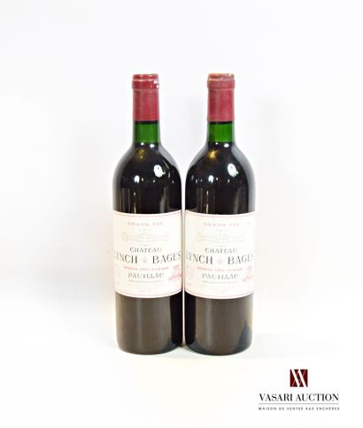 null 2 bottles Château LYNCH BAGES Pauillac GCC 1985

	Barely stained. N: bottom...