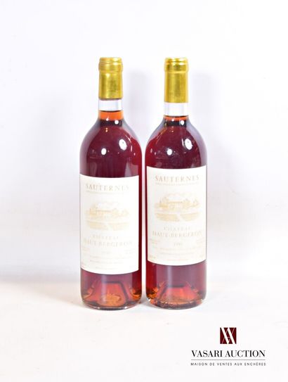 null 2 bouteilles	Château HAUT BERGERON	Sauternes	1990

	Et. fanées et un peu tachées....