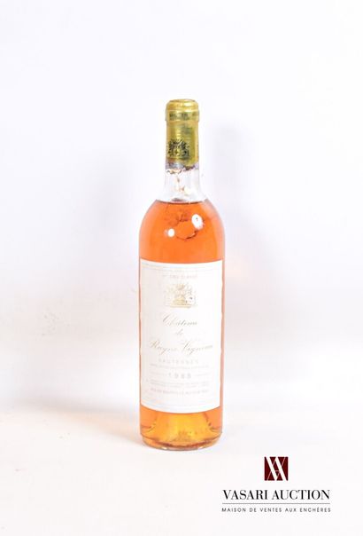 null 1 bouteille	Château de RAYNE VIGNEAU	Sauternes 1er CC	1988

	Et. un peu fanée...