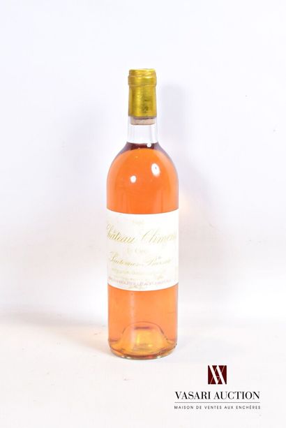 null 1 bouteille	Château CLIMENS	Barsac 1er CC	1986

	Et. fanée et tachée (1 léger...