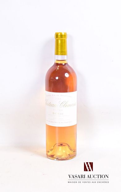 null 1 bouteille	Château CLIMENS	Barsac 1er CC	2003

	Présentation, niveau et couleur,...