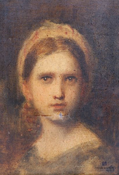 null Ecole française fin XIXème siècle

Portrait de jeune femme 

Monogrammé AFP...