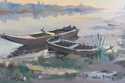 null THIBERVILLE Claude (né en 1926)

Barques sur la Dordogne

Huile sur toile

Signée...