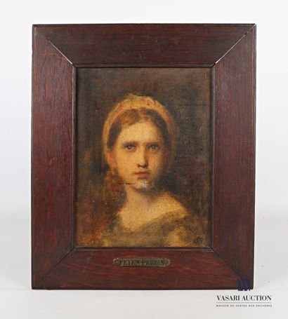 null Ecole française fin XIXème siècle

Portrait de jeune femme 

Monogrammé AFP...