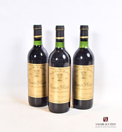 null 3 bouteilles	MARQUIS DE SAINT ESTÈPHE	St Estèphe mise coop	1976

	Et. impeccables....
