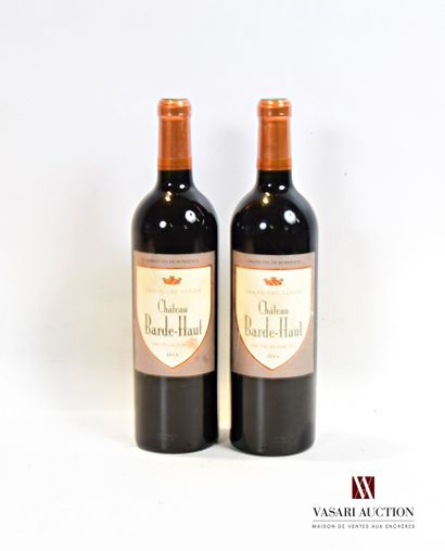 null 2 bouteilles	Château BARDE-HAUT	St Emilion GCC	2014

	Et. tachées. N : mi g...