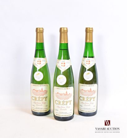 null 3 bouteilles	CRÉPY (vin blanc de Savoie) mise Domaine Le Chalet		1994

	Médaille...