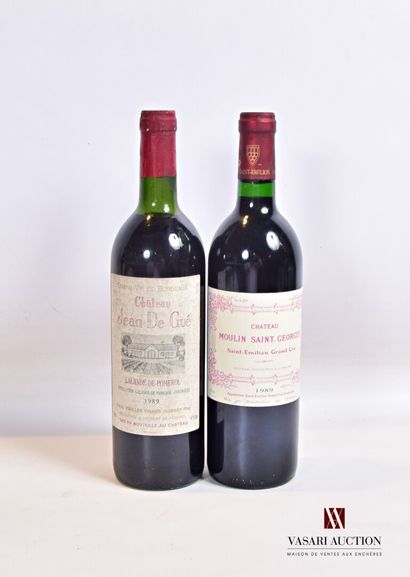 null Lot de 2 bouteilles comprenant :		

1 bouteille	Château MOULIN SAINT GEORGES	St...