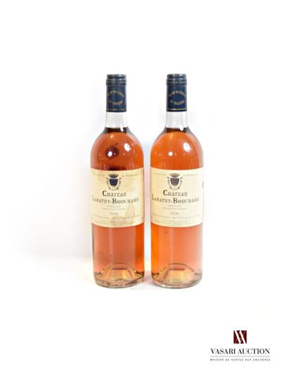 null 2 bottles Château LABATUT BOUCHARD Cadillac 1998

	Et: 1 slightly stained (1...