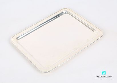 null Mail tray in silver plated metal of rectangular form, the edge hemmed with a...