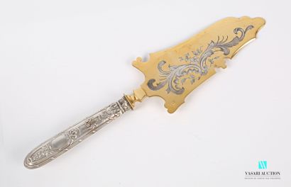 Pie server, the handle in filled silver decorated...
