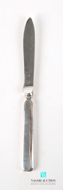null Butter knife, the handle with cut sides decorated with fillets, the blade in...