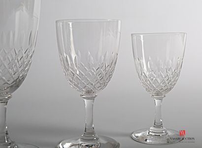 null Part of crystal service, the cups with decoration of crosses and mandorles,...