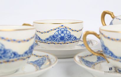 null LIMOGES Haviland & Co manufacture of 

White porcelain tea service with polychrome...