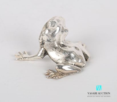 null Silver subject representing a frog 

Weight : 100,84 g

Length : 4,5 cm
