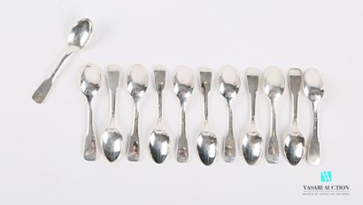 null Suite of twelve silver mocha spoons, the handle uniplat.

Weight : 183,69 g