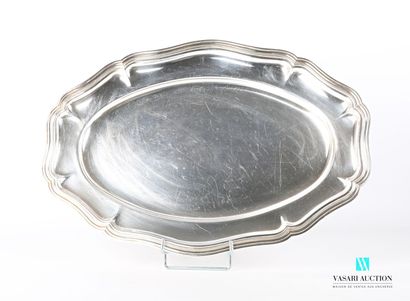 null Oblong silver plated dish, the edge with contours decorated with nets.

(wear...