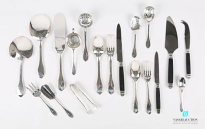 null Silver household set of 101 pieces, the handle slightly moved with decoration...