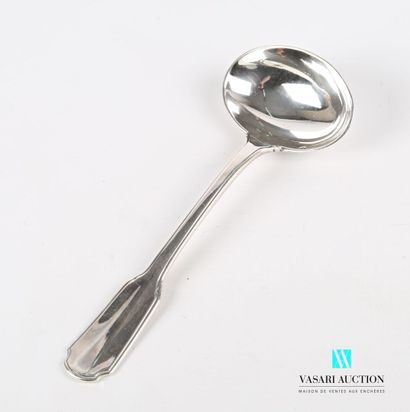 null Sauce spoon, the handle with contours decorated with net, the oval spoon.

Goldsmith...