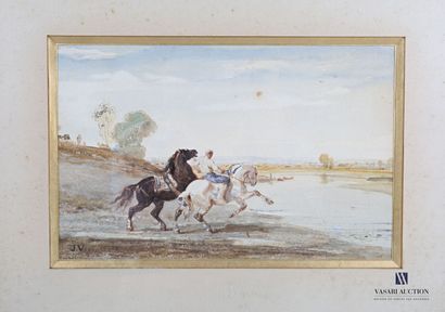 null VEYRASSAT Jules Jacques (1828-1893)

The rider with two spirited horses

Watercolor...