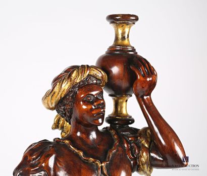 null Nubian torchbearer in carved wood and varnished with double patina

20th century

Height...