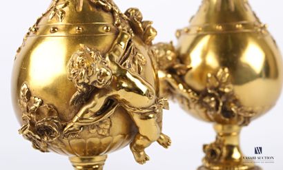 null MOREAU Auguste (1834-1917), d'après

Paire de vases piriformes en bronze doré...