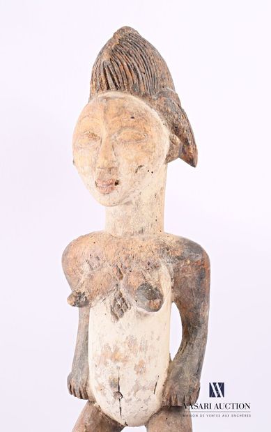 null PUNU - GABON

Female fetish in carved wood with patina and pigment, the headdress...