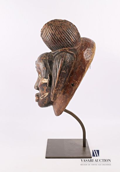 null PUNU - GABON

Black mask in patinated and pigmented polychrome wood, the headdress...