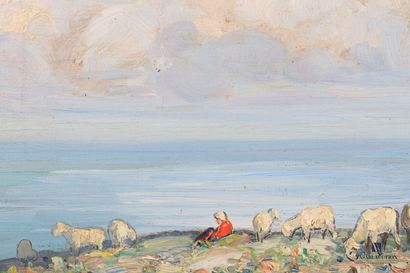 null ROVERO Giovanni (1885-1971)

La bergère et l'océan

Huile sur panneau 

Signée...