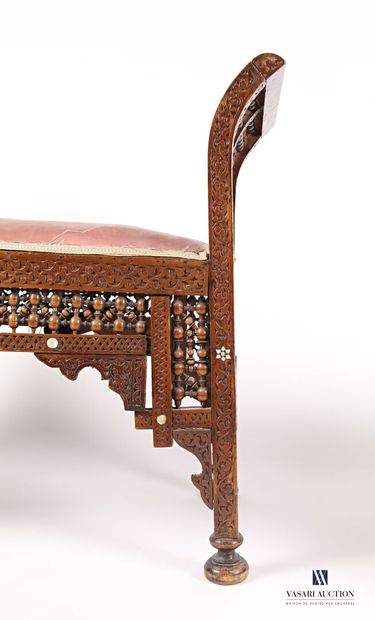 null Living room furniture in natural wood molded and carved friezes of foliage and...