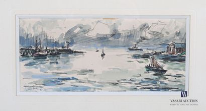 null HERBO Fernand (1905-1995)

Animated port view 

Watercolor and charcoal

Signed...