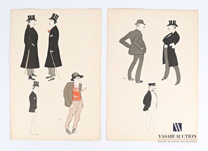 null SEM (1863-1934), after

Les moustachus and Four caricatures 

Two lithographs...