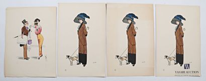 null DEVAMBEZ (éditeur)

Élégante et son chien (3) et courtisane essayant son chapeau

Quatre...