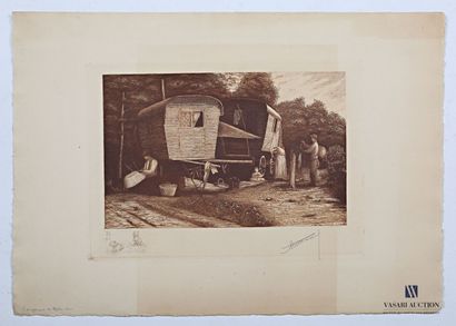 null OHL DES MARAIS Albert (1872-1957)

Gypsy Camp

Etching

Signed and dated 1922...