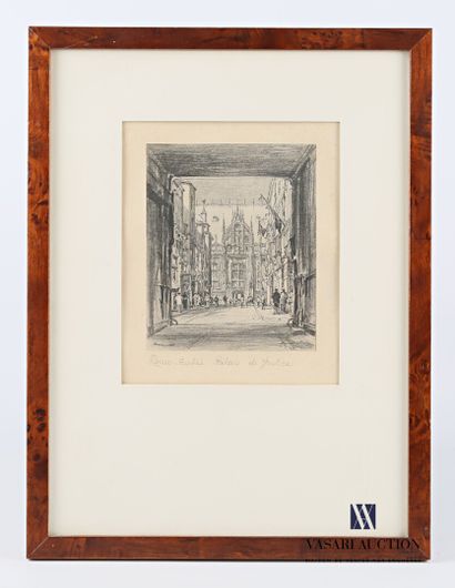 null LALANNE Maxime (XXth century)

Rouen entrance to the Palace of Justice

Engraving

Signed...