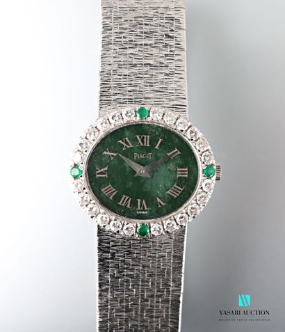 null Piaget, montre bracelet de dame en or blanc 750 millièmes, modèle Jackie Kennedy,...